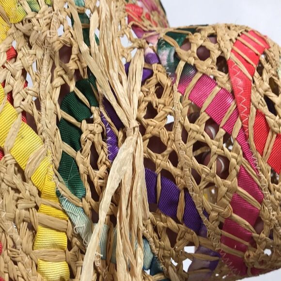 Vintage Rainbow Homage Sun Hat With Gros Grain Women Hat Made In Italy - Picture 7 of 11